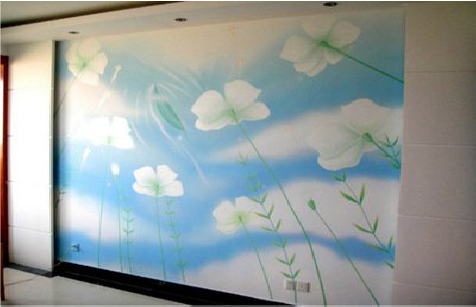  新安画墙绘怎么画好白云的蓬松感？