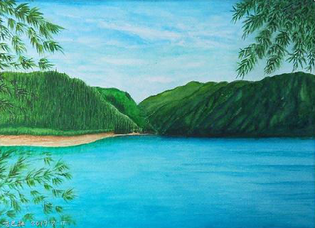  新安在墙绘中，如何绘画绿水青山？