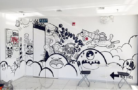  新安手绘墙并非传统涂鸦。